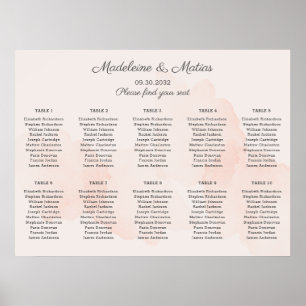 Poster Carte des sièges mariages romantiques et gris