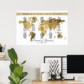 Poster carte des sièges mariages thème de voyage carte du (Bureau à domicile)