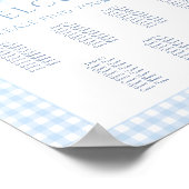 Poster Carte des sièges pour bébé garçon en vichy bleu (Coin)
