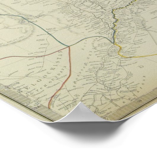 Poster Carte des systèmes fluviaux (Coin)