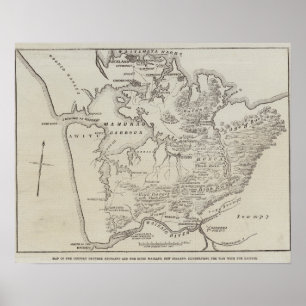Poster Carte des terres entre Auckland et Waikato River