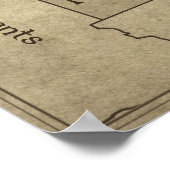 Poster Carte des Terres Mythiques du Minnesota (Coin)