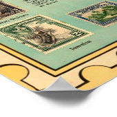Poster Carte des timbres du monde (Coin)