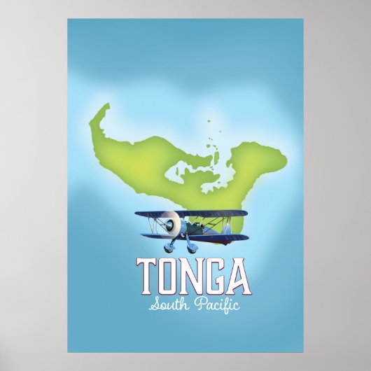 Poster Carte des Tonga (Devant)