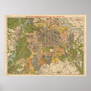 Poster Carte des transports de Berlin 1907 – Carte d'Alle