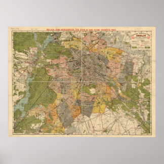 Poster Carte des transports de Berlin 1907 – Carte d'Alle