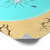 Poster Carte des trésors cachés des Pirates mignons pour  (Coin)