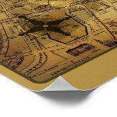 Poster Carte des trésors cryptiques de Paris (Coin)