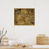 Poster Carte des trésors cryptiques de Paris (Cuisine)