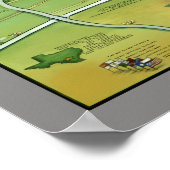 Poster Carte des villes du Texas (Coin)