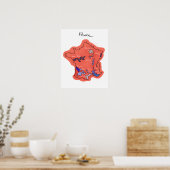 Poster Carte des vins de France (Cuisine)