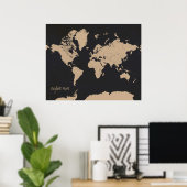 Poster Carte des voyages dans le monde (Bureau à domicile)