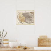 Poster Carte des zones de drainage aux États-Unis (Cuisine)