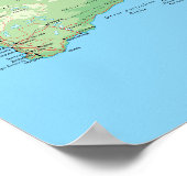 Poster Carte détaillée de l'affiche Australie (Coin)