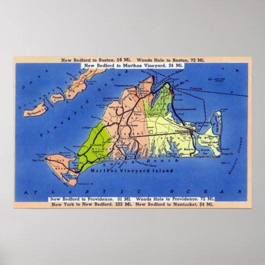 Poster Carte détaillée de l'île (Devant)