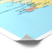 Poster Carte détaillée de l'Islande (Coin)