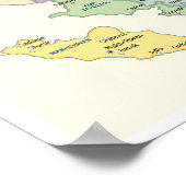 Poster Carte détaillée des régions d'Azerbaïdjan (Coin)