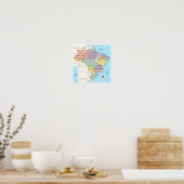 Poster Carte détaillée du Brésil (Cuisine)