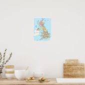 Poster Carte détaillée du Royaume-Uni (Cuisine)