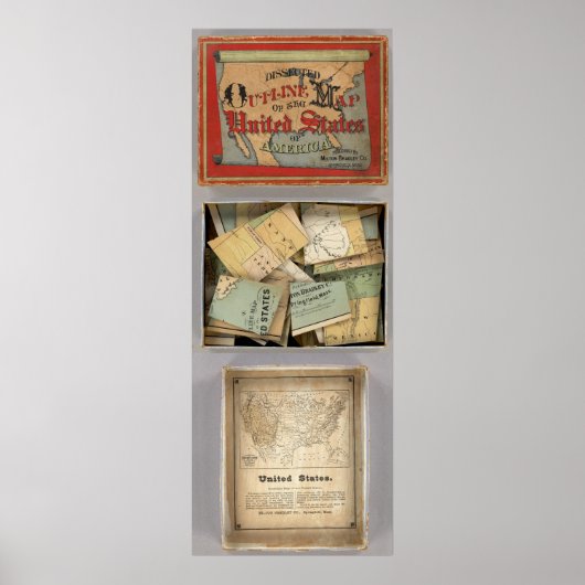 Poster Carte détaillée, États-Unis d'Amérique (Devant)