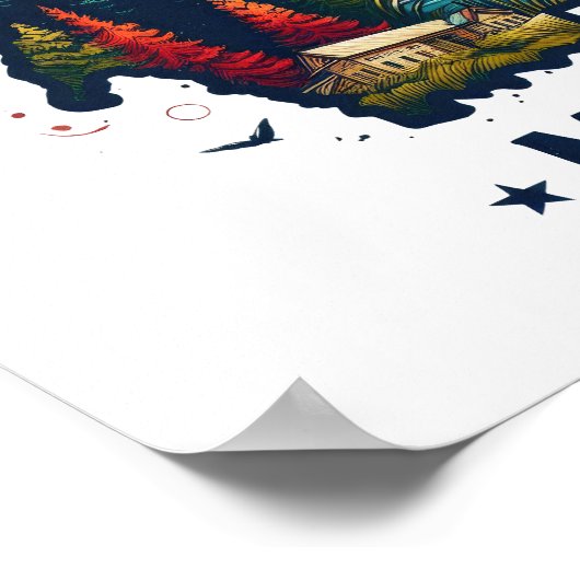 Poster Carte d'état Retro Vintage Montana (Coin)