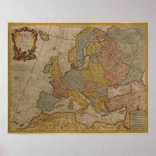 Poster Carte d'Europe   1700