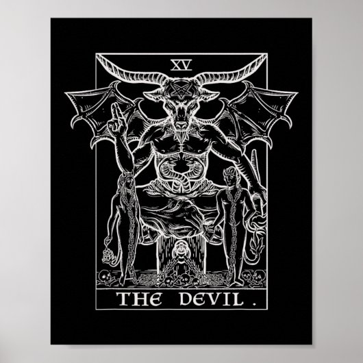 Poster Carte Devil Tarot Phomet Gothique Halloween Satan (Devant)
