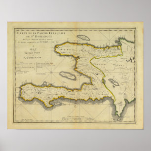 Poster Carte d'Haïti 1814 par Mathew Carey