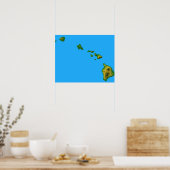 Poster Carte d'Hawaii (Cuisine)
