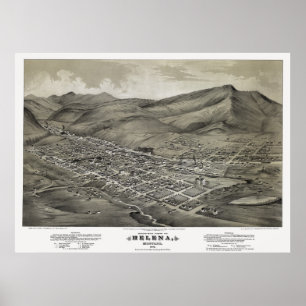POSTER CARTE D'HELENA MONTANA 1875