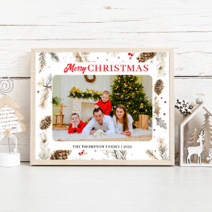 Poster Carte d'hiver photo couleur eau Pastel