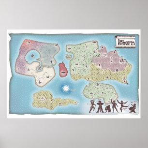 Poster Carte d'imaginaire d'aventure d'Iohorn