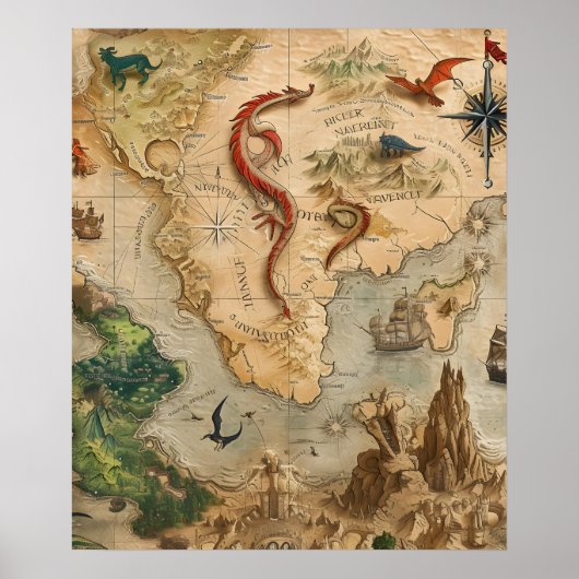 Poster Carte d'Imaginaire version 4 (Devant)