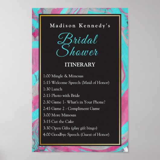 Poster Carte d'invitation de fête de douche de mariée Tea (Devant)