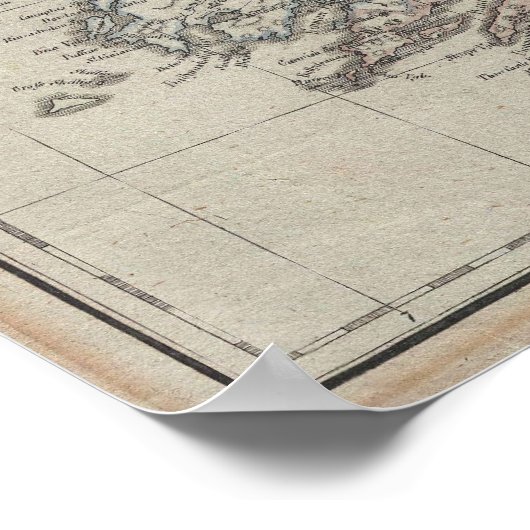 Poster Carte d'Irlande 1804 (Coin)