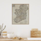 Poster Carte d'Irlande 1804 (Cuisine)