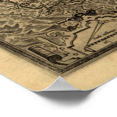 Poster Carte d'Irlande d'Ortelius (1598) (Coin)