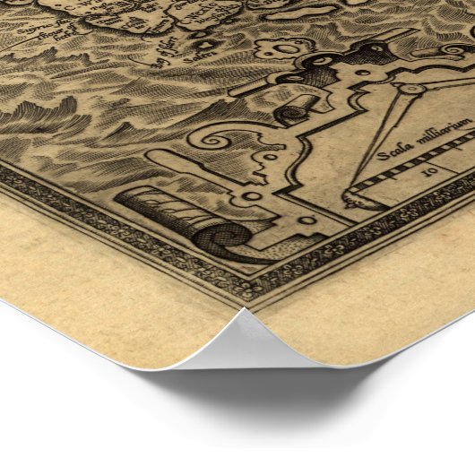 Poster Carte d'Irlande d'Ortelius (1598) (Coin)