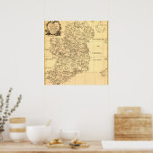 Poster Carte d'Irlande, Familles d'Irlandais et d'Anglais (Cuisine)