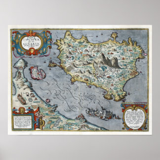 Poster Carte d'Ischia vers 1610
