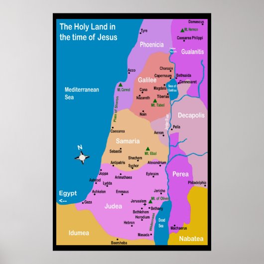 Poster Carte d'Israël Premier siècle (Devant)