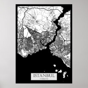 Poster Carte d'Istanbul Türkiye