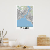 Poster Carte d'Istanbul, Turquie (Cuisine)