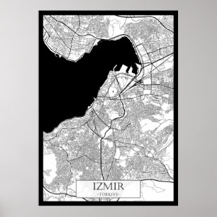 Poster Carte d'İzmir Turquie