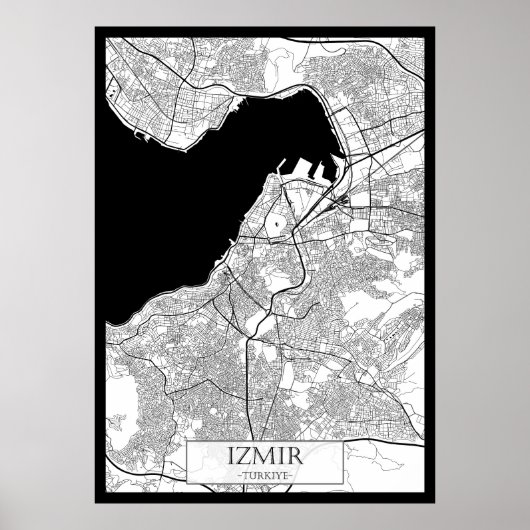 Poster Carte d'İzmir Turquie (Devant)