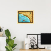 Poster Carte Donc. Cal Eau bleue (Bureau à domicile)