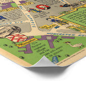 Poster Carte d'Oxford, Angleterre (Chemins de fer britann (Coin)