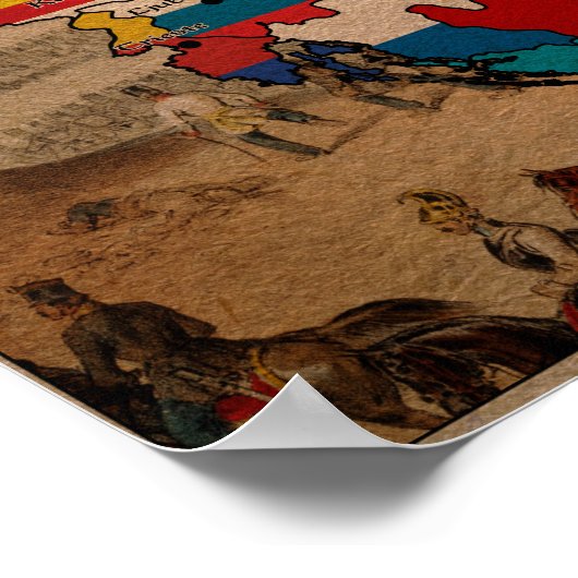 Poster Carte Drapeau Autriche Hongrie (Coin)