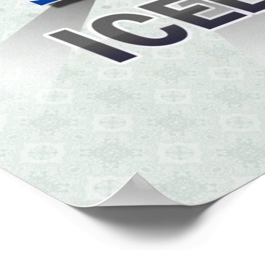 Poster Carte Drapeau Islande 2.0 (Coin)