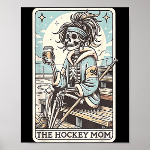 Poster Carte drôle de squelette de mère de hockey